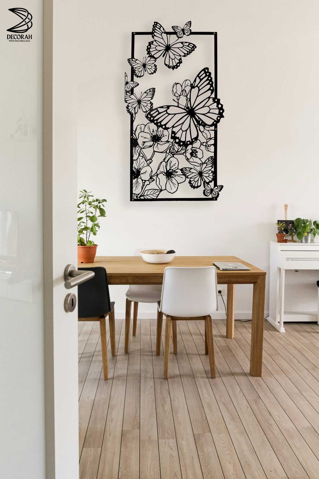 Butterfly & Floral CNC Metal Wall Art – Nature Inspired Design