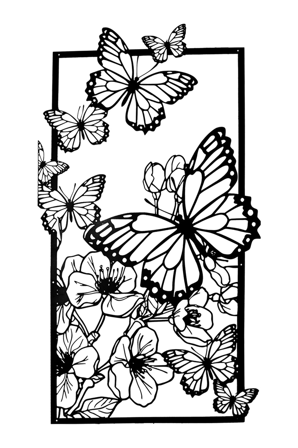 Butterfly & Floral CNC Metal Wall Art – Nature Inspired Design