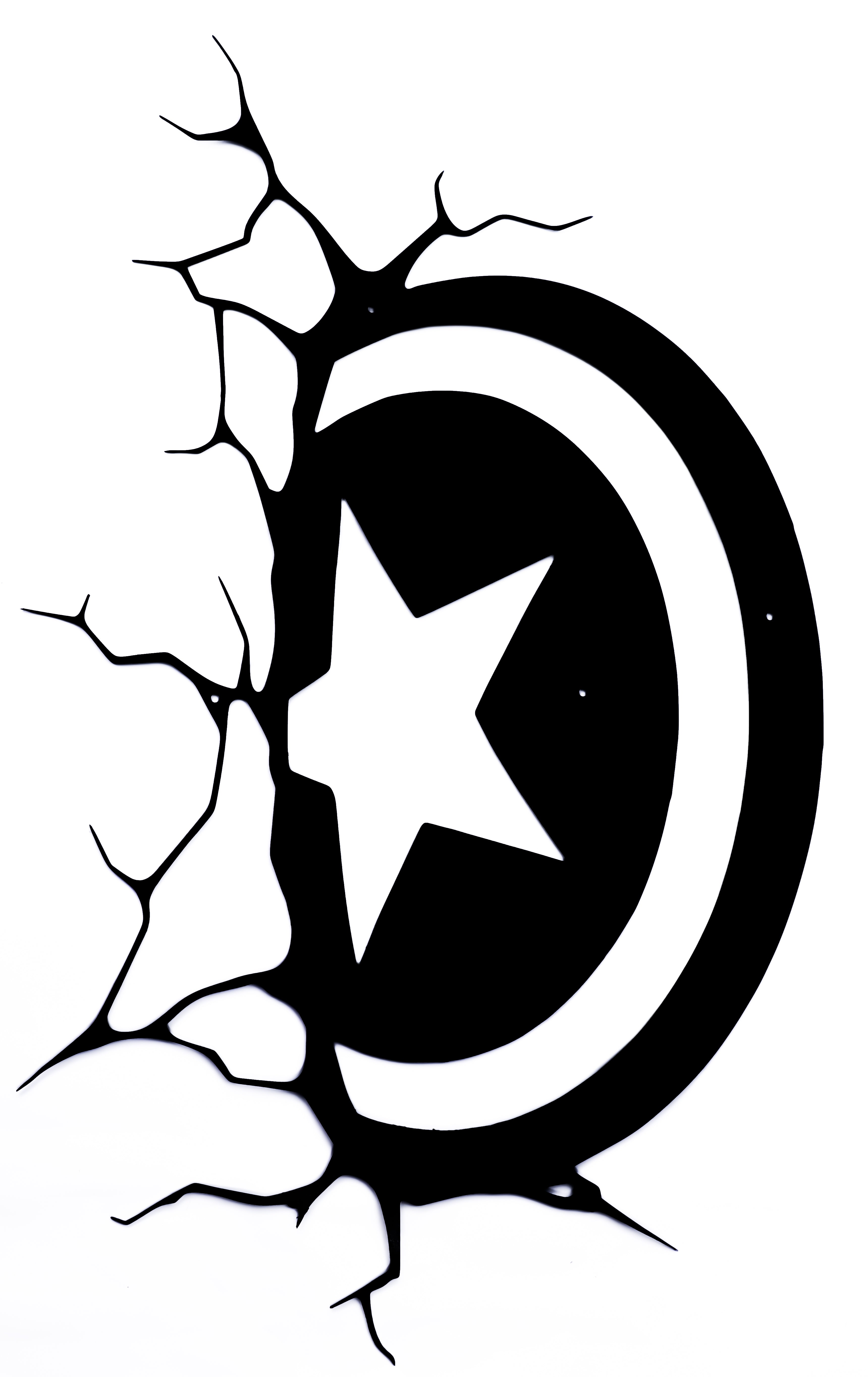 Captain America Shield CNC Metal Wall Art – Cracked Wall Effect