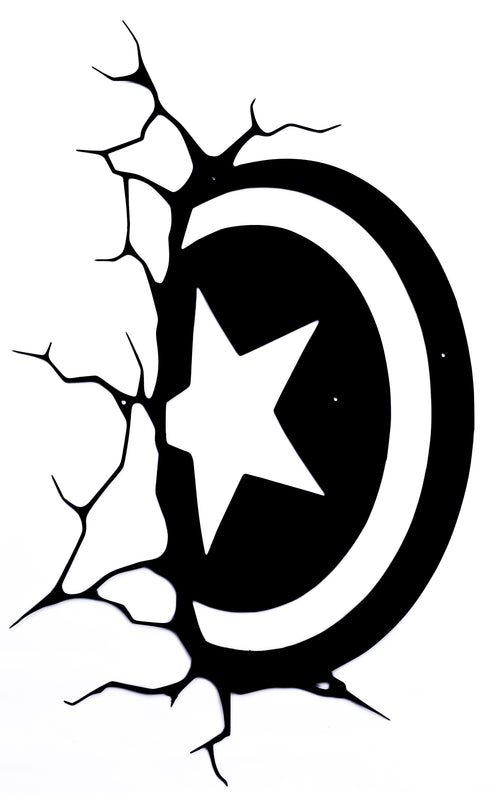 Captain America Shield CNC Metal Wall Art – Cracked Wall Effect