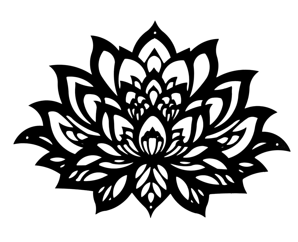 Lotus Mandala CNC Metal Wall Art – Elegant Spiritual Decor