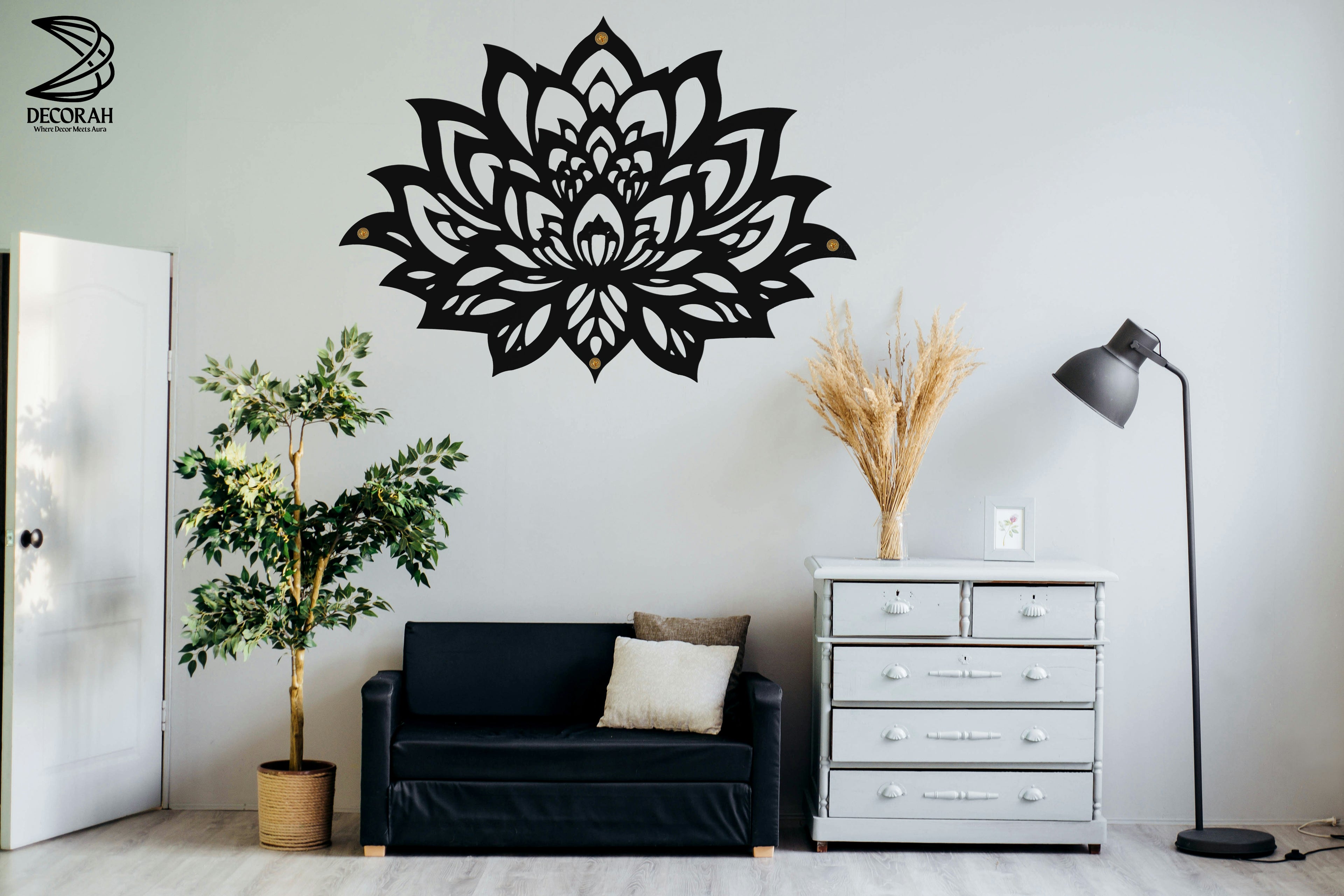 Lotus Mandala CNC Metal Wall Art – Elegant Spiritual Decor