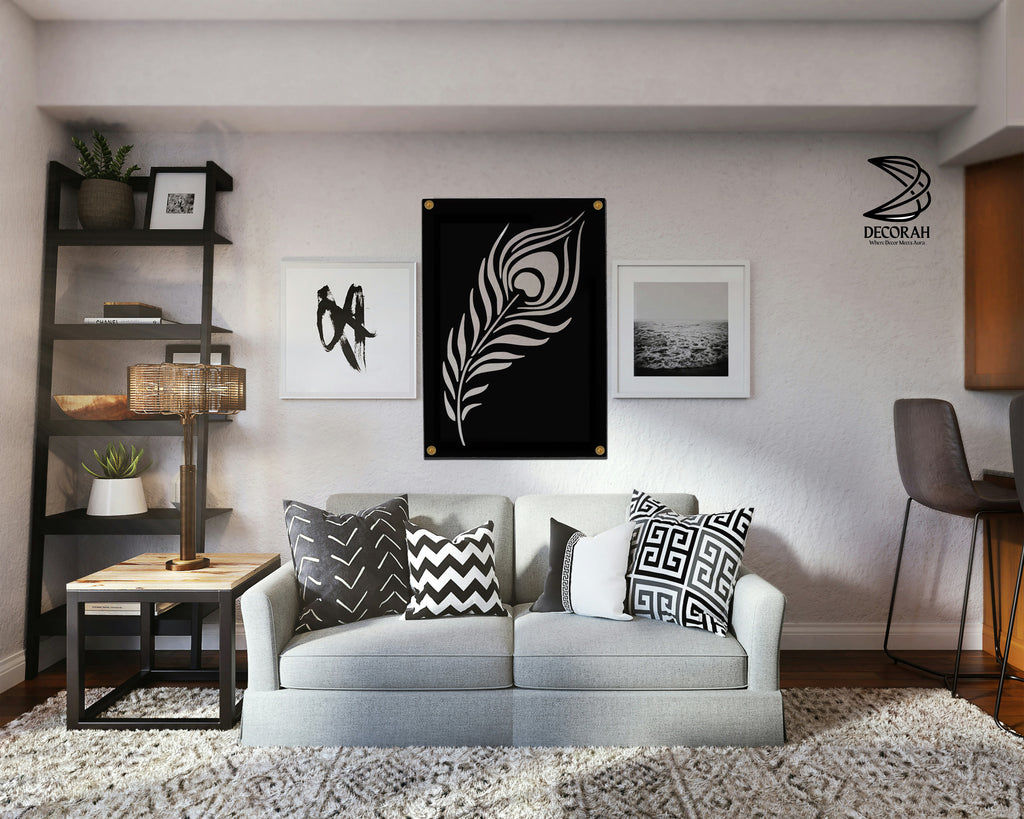 Peacock Feather CNC Metal Wall Art – Elegant Indian Décor by Decorah