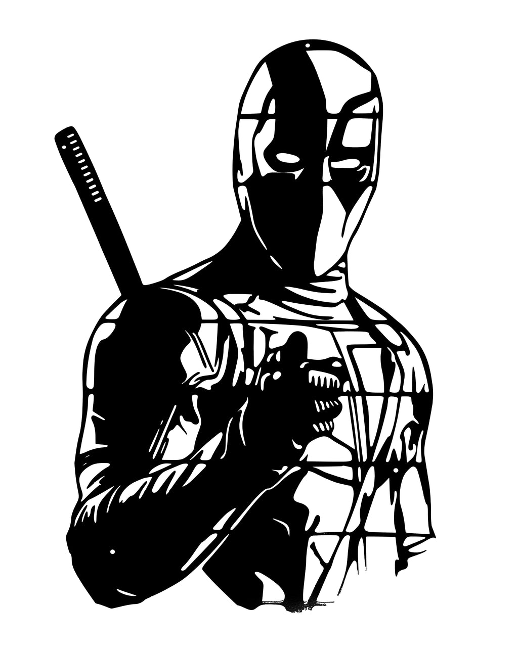 Superhero CNC Metal Wall Art – Comic-Inspired Decor (Deadpool Style)
