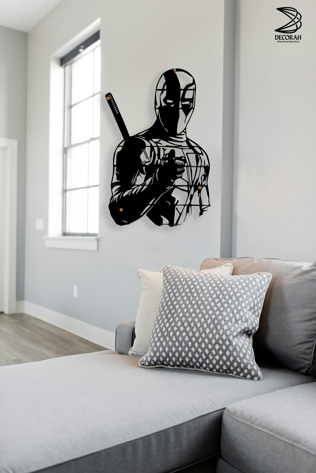 Superhero CNC Metal Wall Art – Comic-Inspired Decor (Deadpool Style)