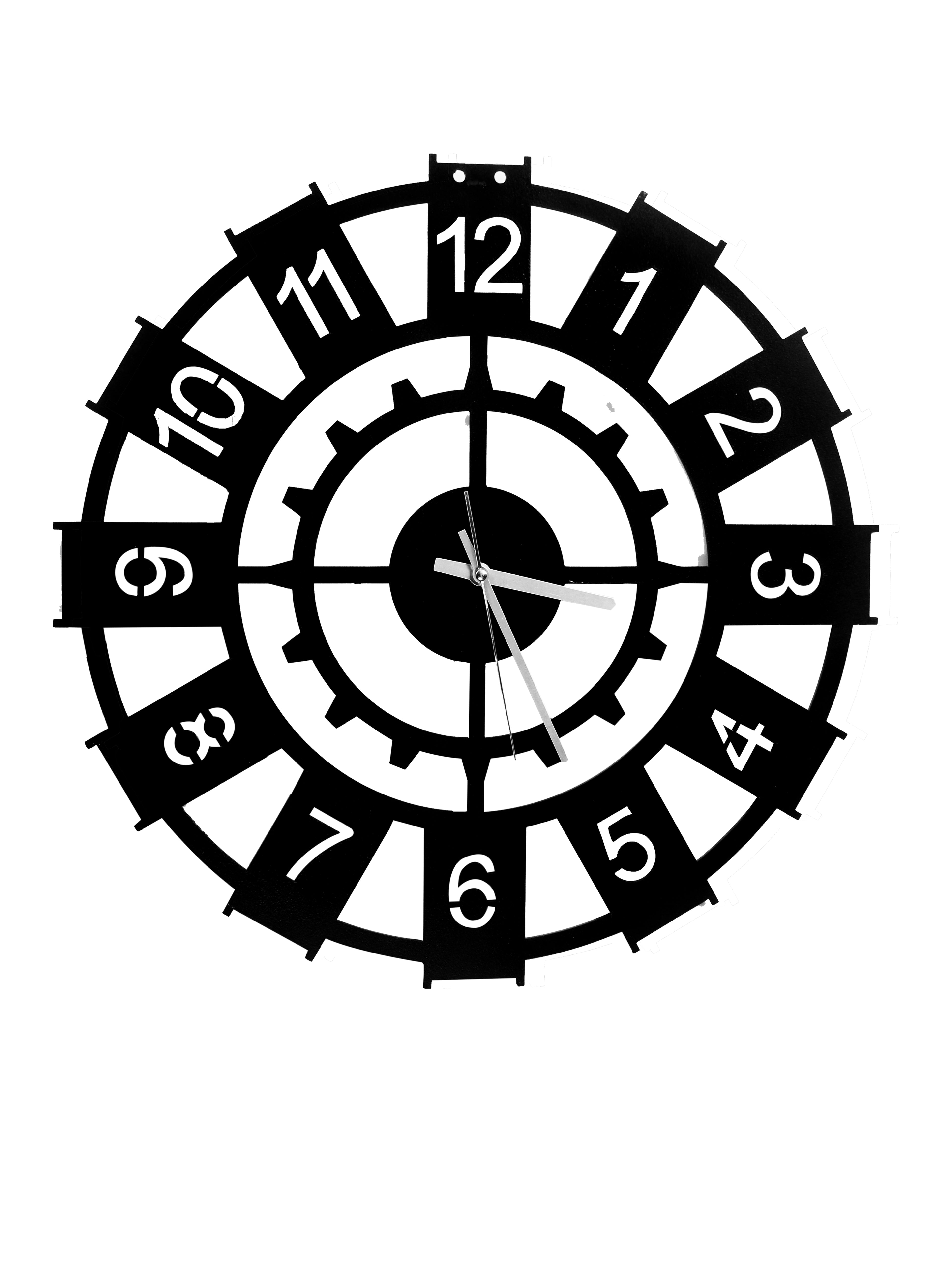 Modern CNC Metal Wall Clock – Geometric Industrial Design